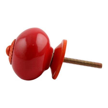 Solid Red Orange Fitting Ceramic Knob